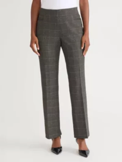 Women's Plaid L-Pocket Pant with Leather Trim