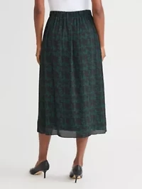 Petite Texture Print Pull On Pleated Skirt