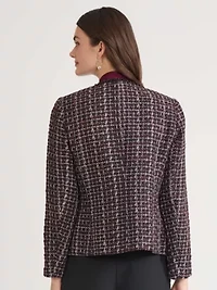 Petite Tweed Open Front Framed Jacket