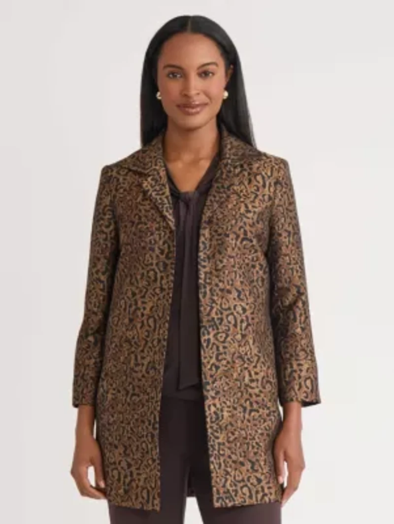 Women's Leopard Jacquard Open Topper