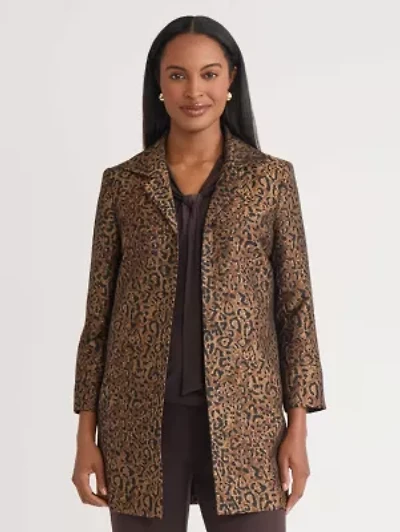 Women's Leopard Jacquard Open Topper