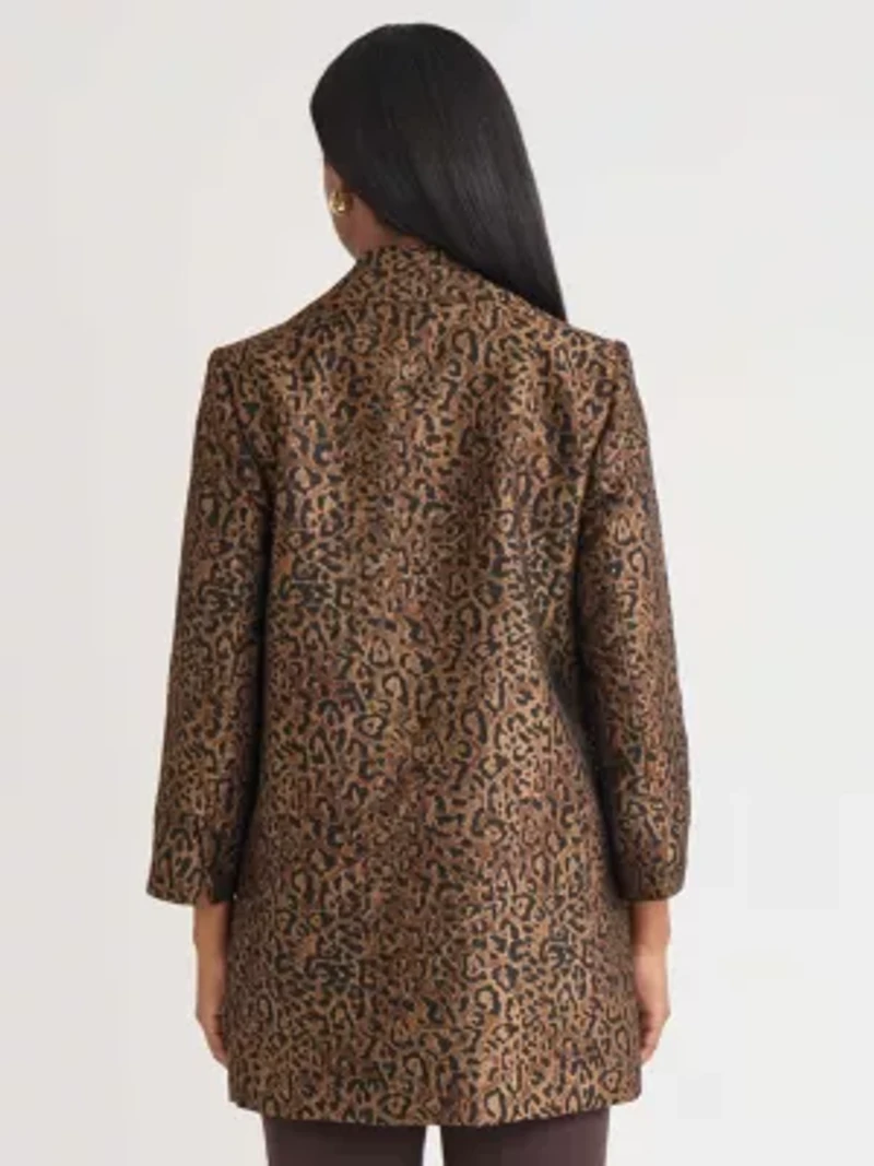 Women's Leopard Jacquard Open Topper