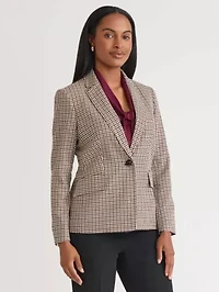 Women's Houndstooth One Button Jacket