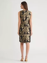 Petite Floral Jacquard Sheath Dress