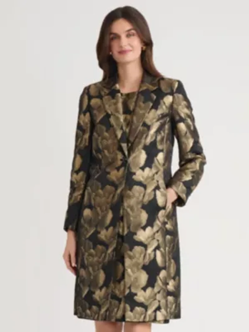 Petite Floral Jacquard One Button Topper