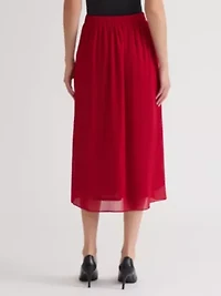 Petite Chiffon Pull on Pleated Skirt
