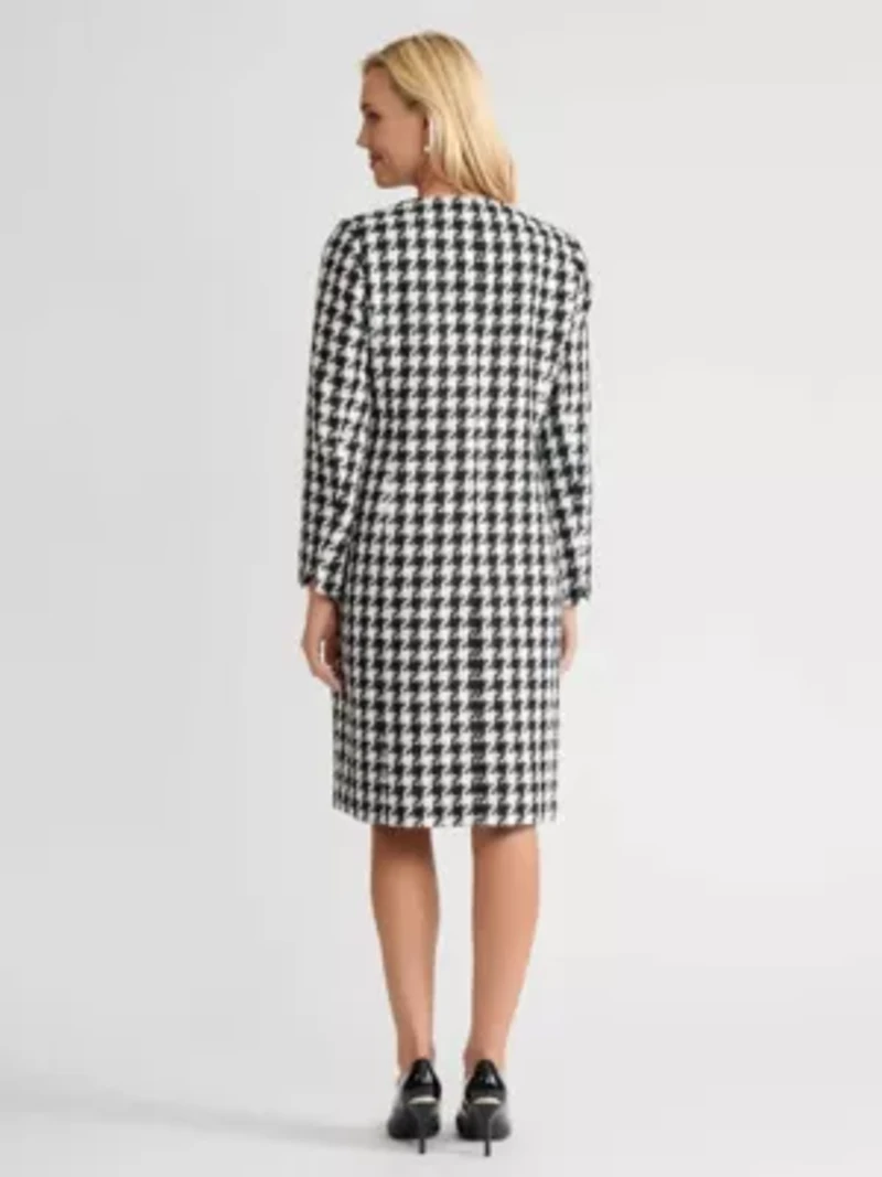 Petite Metallic Check Long Topper