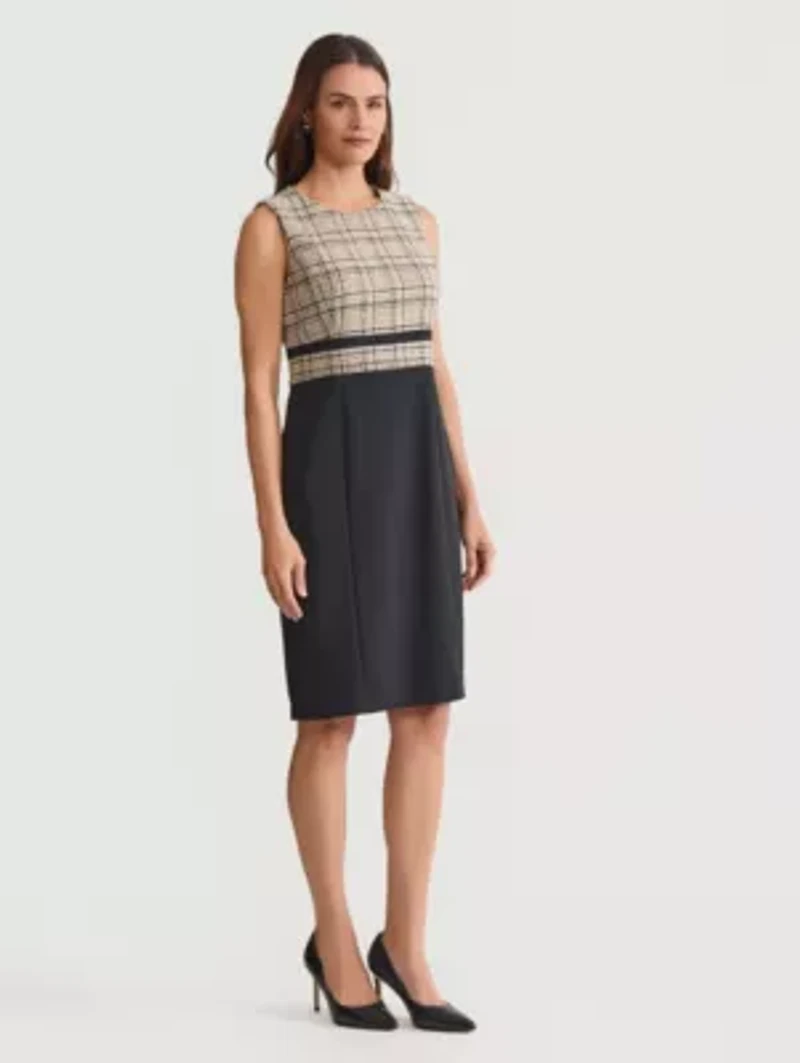 Women's Plaid Sheath Dress