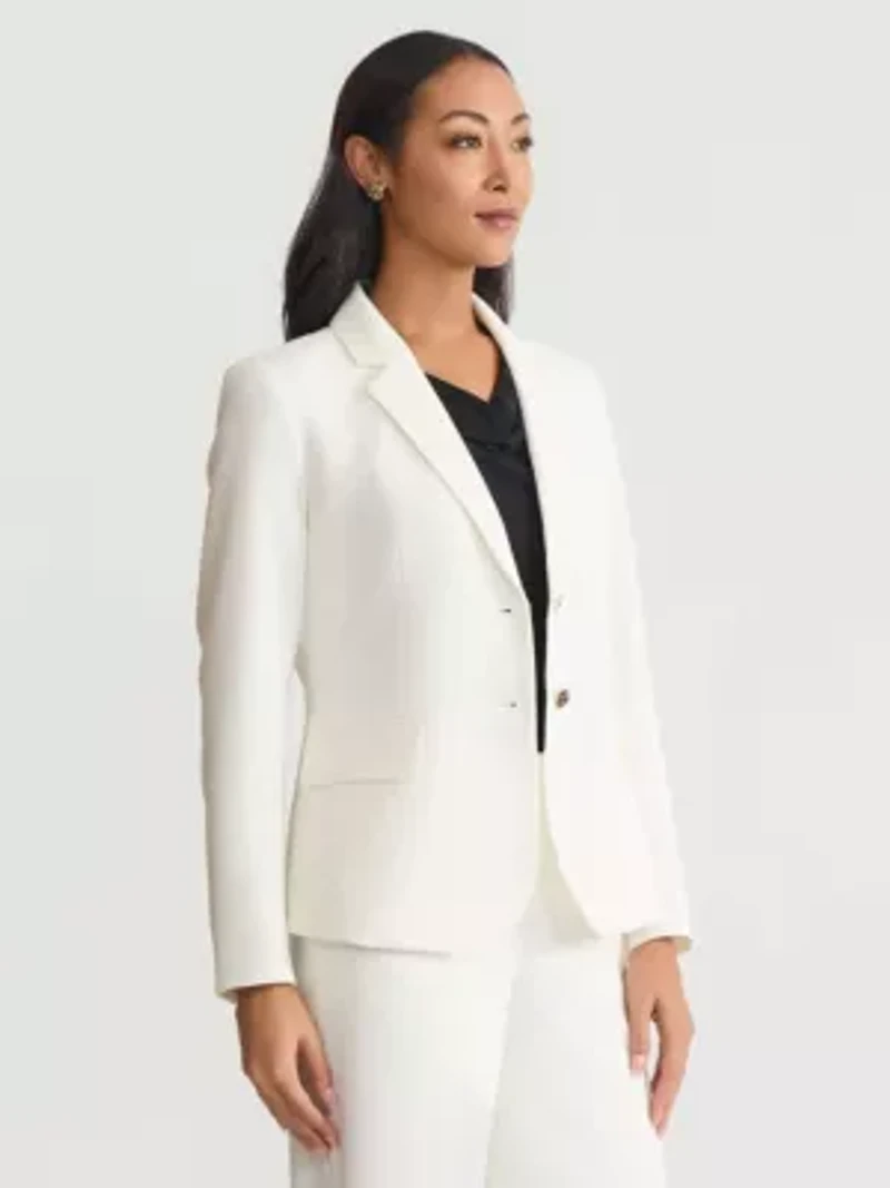 Petite Crepe Two Button Jacket