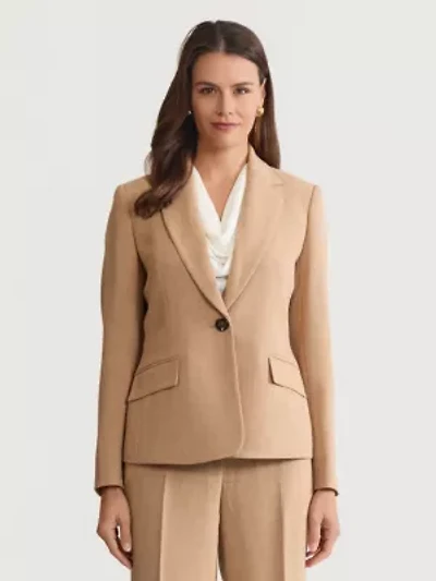 Petite Pebble Crepe One Button Jacket