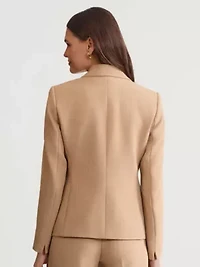 Petite Pebble Crepe One Button Jacket