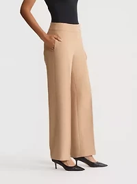 Women's Pebble Crepe Extend Tab Wide Leg Pant