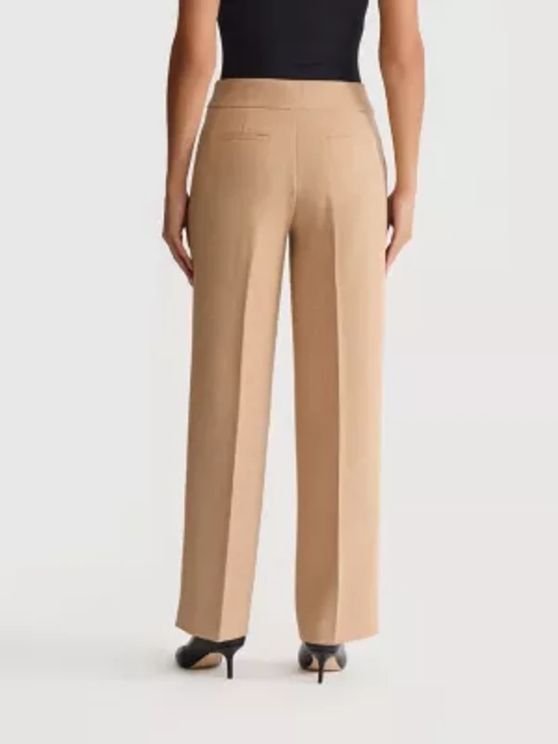 Petite Pebble Crepe Extend Tab Wide Leg Pant