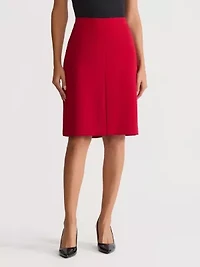 Women's Stretch Crepe Box Pleat Skirt