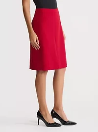 Women's Stretch Crepe Box Pleat Skirt