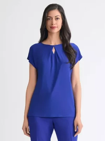 Petite Diamond Neck Knit Top