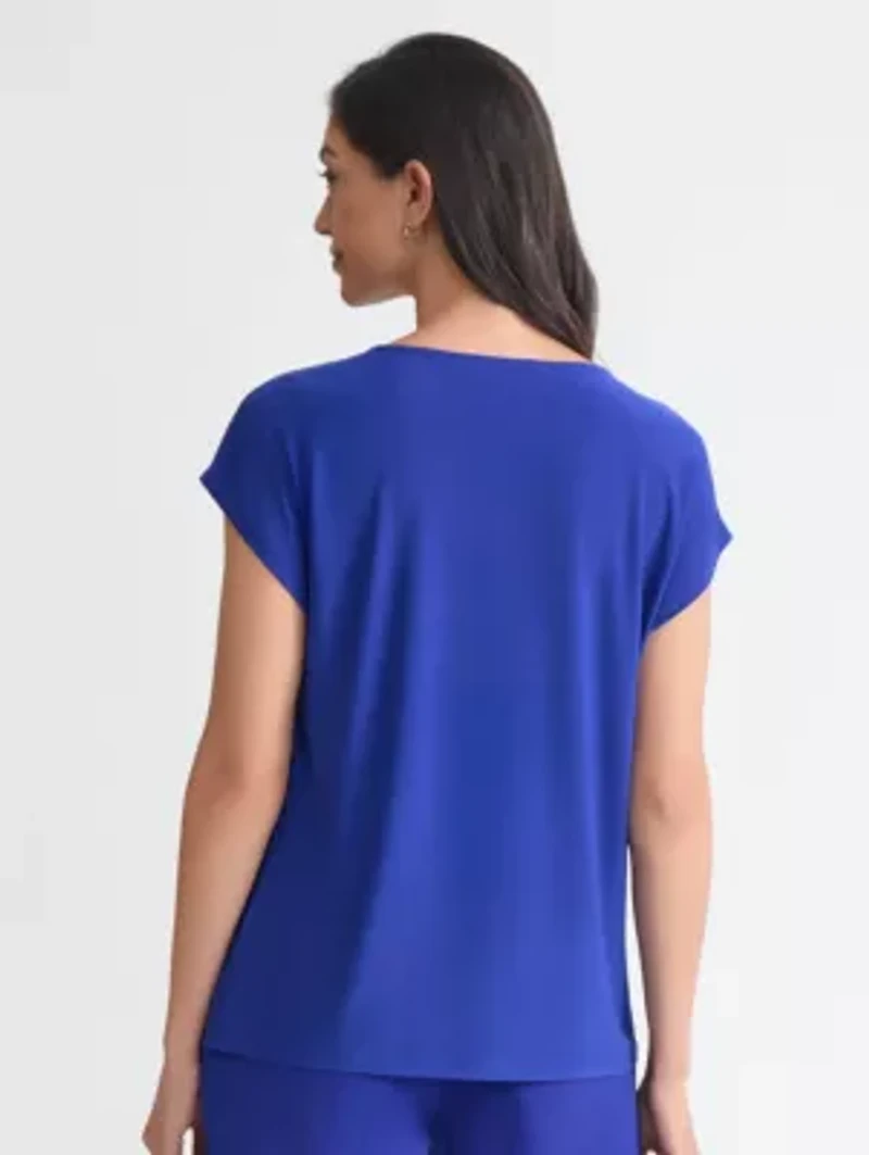 Petite Diamond Neck Knit Top