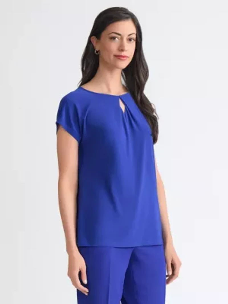 Petite Diamond Neck Knit Top