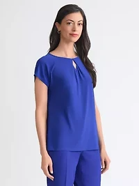 Petite Diamond Neck Knit Top