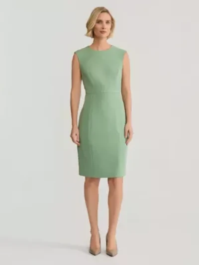 Stretch Crepe Seamed Sheath Dress