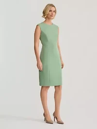 Stretch Crepe Seamed Sheath Dress