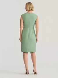 Stretch Crepe Seamed Sheath Dress