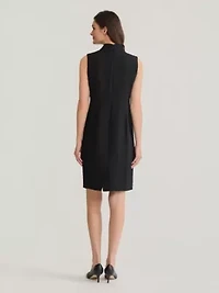 Stretch Crepe Tie Neck Dress