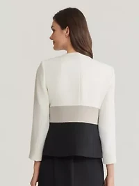 Stretch Crepe Colorblock Cardigan Jacket