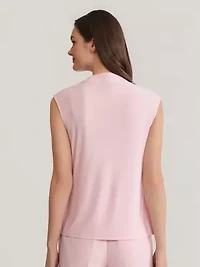 Extended Shoulder Cowl Neck Knit Top