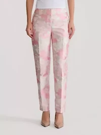 Floral Jacquard Slim Leg Pant