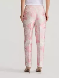 Floral Jacquard Slim Leg Pant