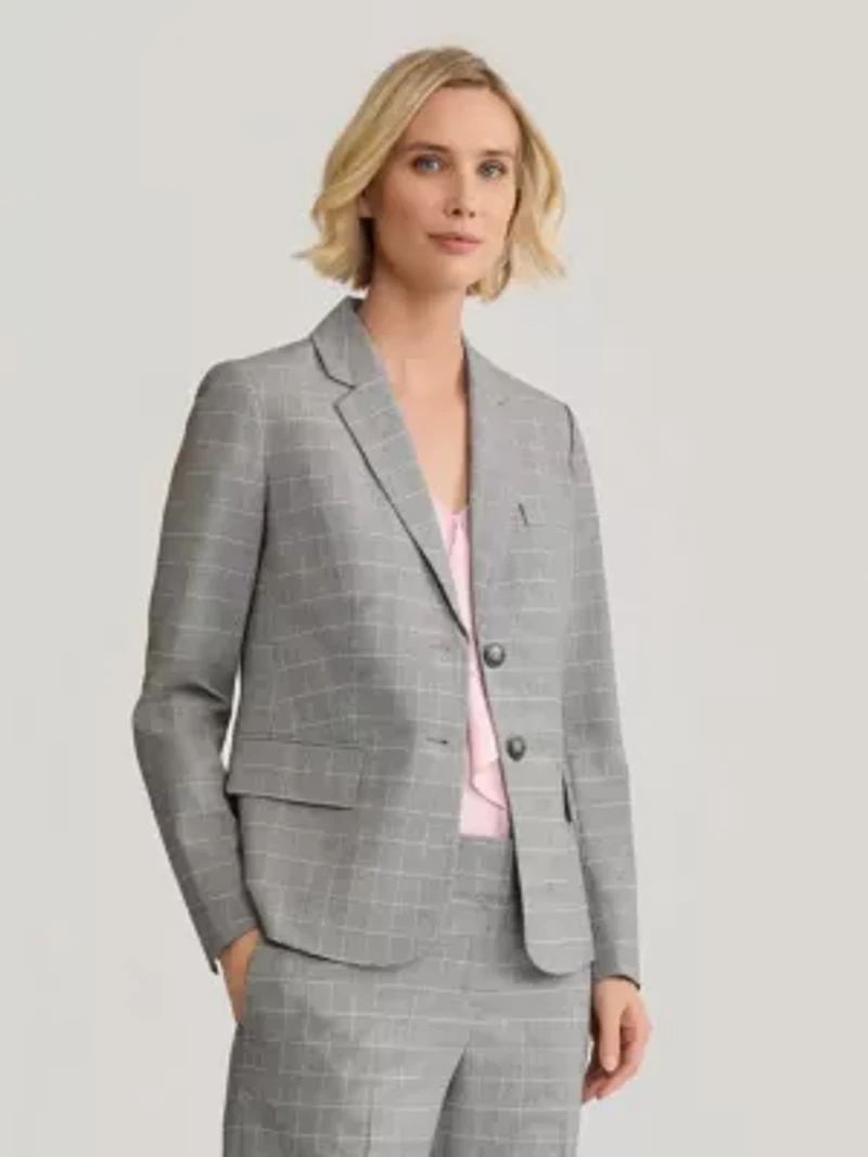 Plaid 2 Button 3 Pocket Jacket