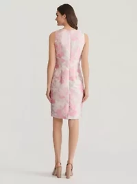 Floral Jacquard Seamed Sheath Dress