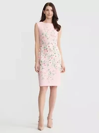 Mini Floral Print Scuba Crepe Dress