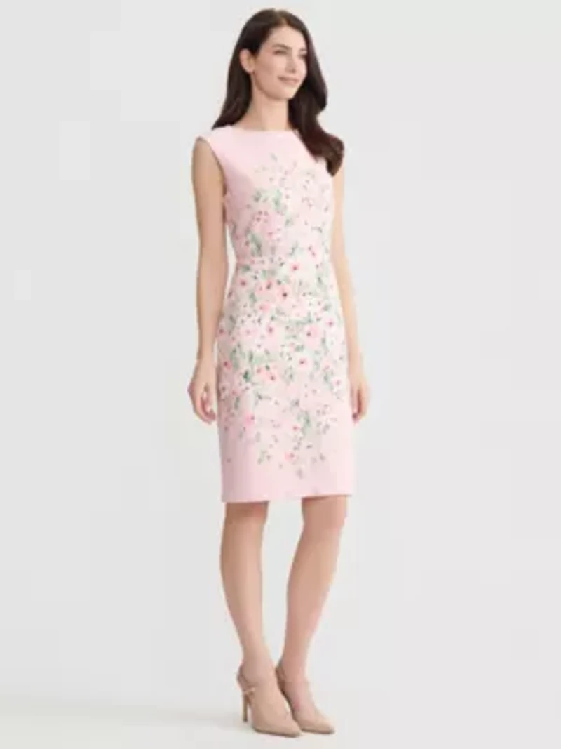 Mini Floral Print Scuba Crepe Dress