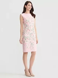 Mini Floral Print Scuba Crepe Dress