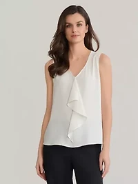 Cascade Blouse With Ruffle Front