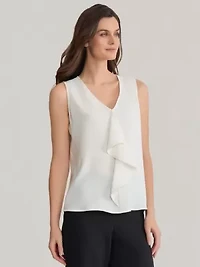Cascade Blouse With Ruffle Front