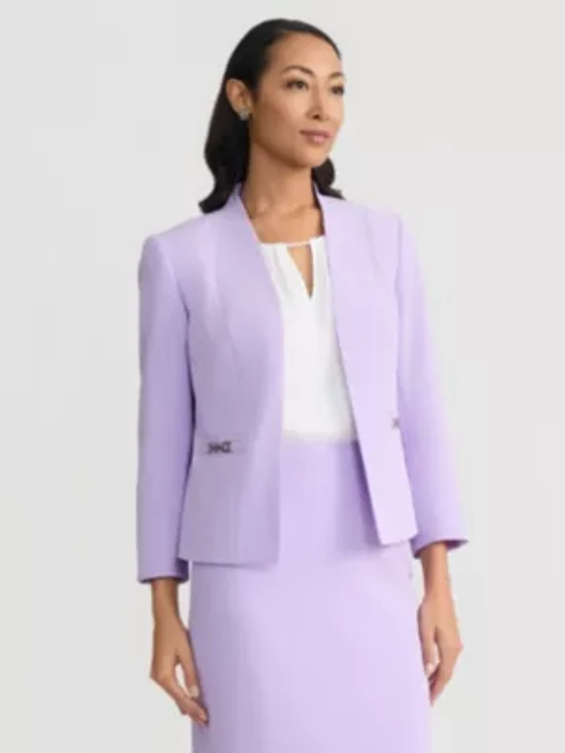 Women's Seamed Cardigan with Buckle Trim