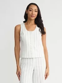 Women's Pinstripe Scoop Neck Vest