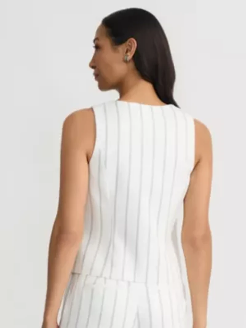 Women's Pinstripe Scoop Neck Vest