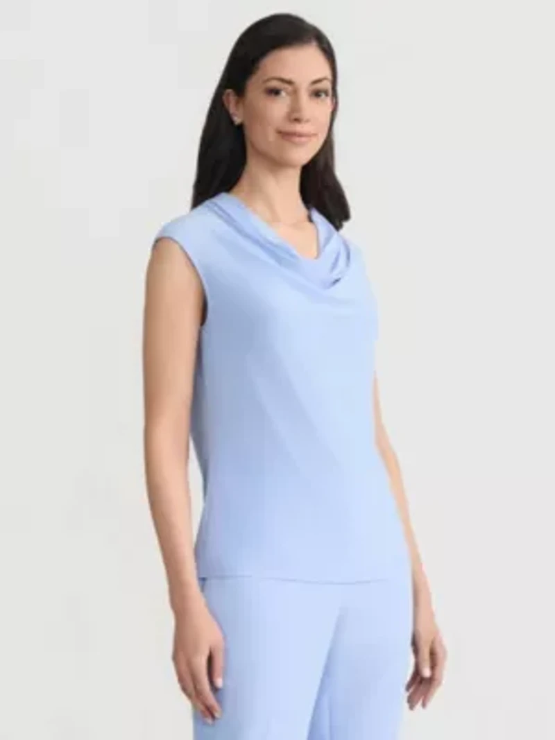 Petite Cowl Neck Knit Top