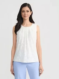 Women's Floral Burnout Sleeveless Knit Top