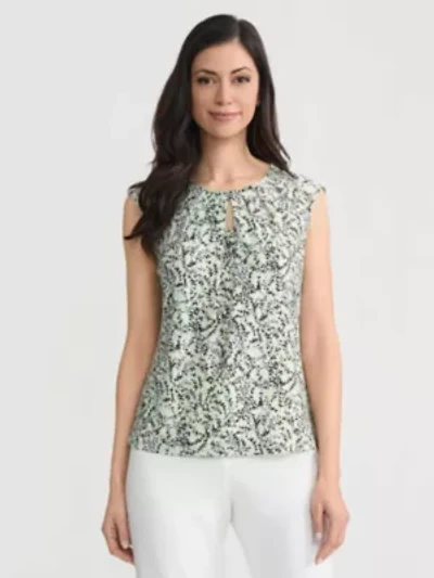 Women's Printed Cap Slv Knit Top