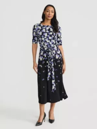 Women's Floral Print Fit And Flare Dress