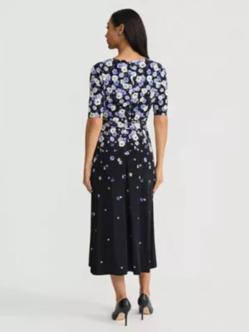 Women's Floral Print Fit And Flare Dress