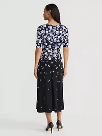 Women's Floral Print Fit And Flare Dress