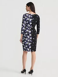 Women's Floral Print Elbow Sleeve Dress