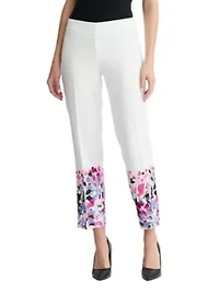 PETITE AVA PRINTED FLORAL STRAIGHT LEG PANT