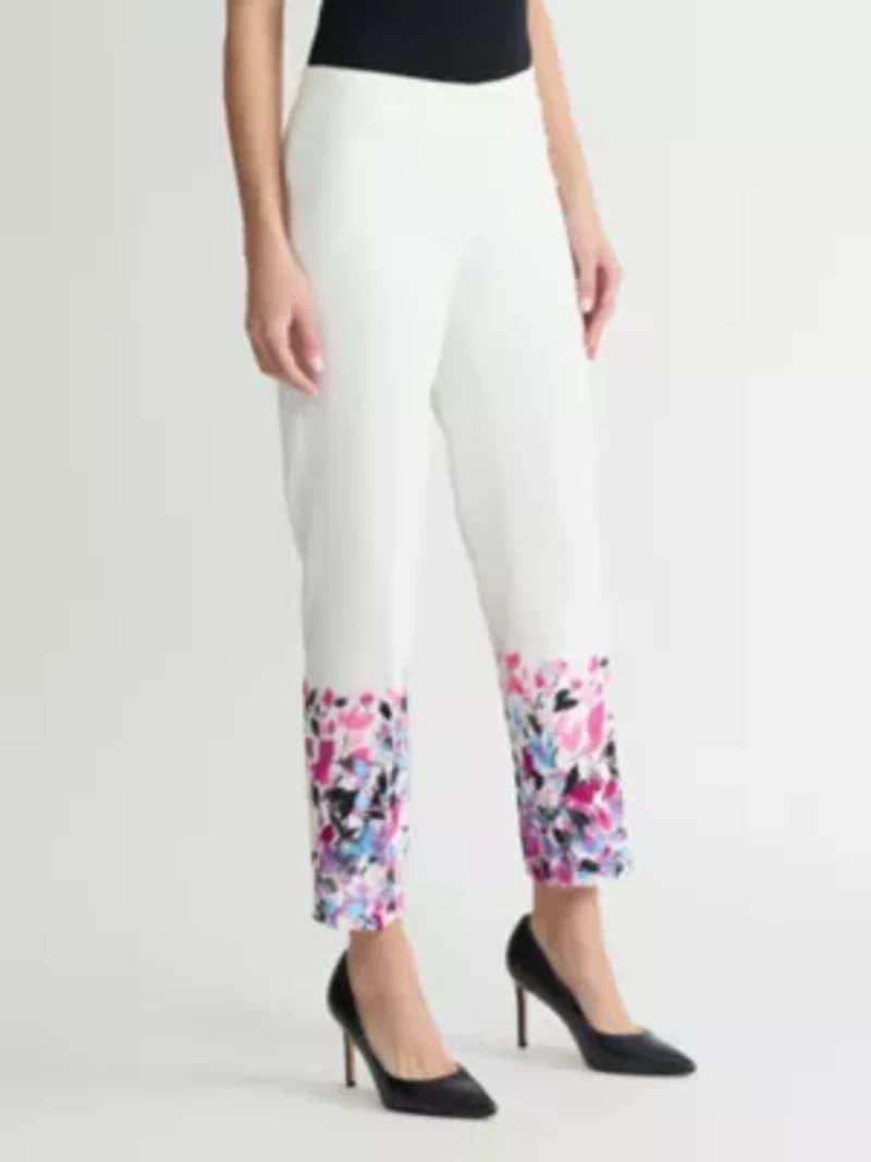 PETITE AVA PRINTED FLORAL STRAIGHT LEG PANT